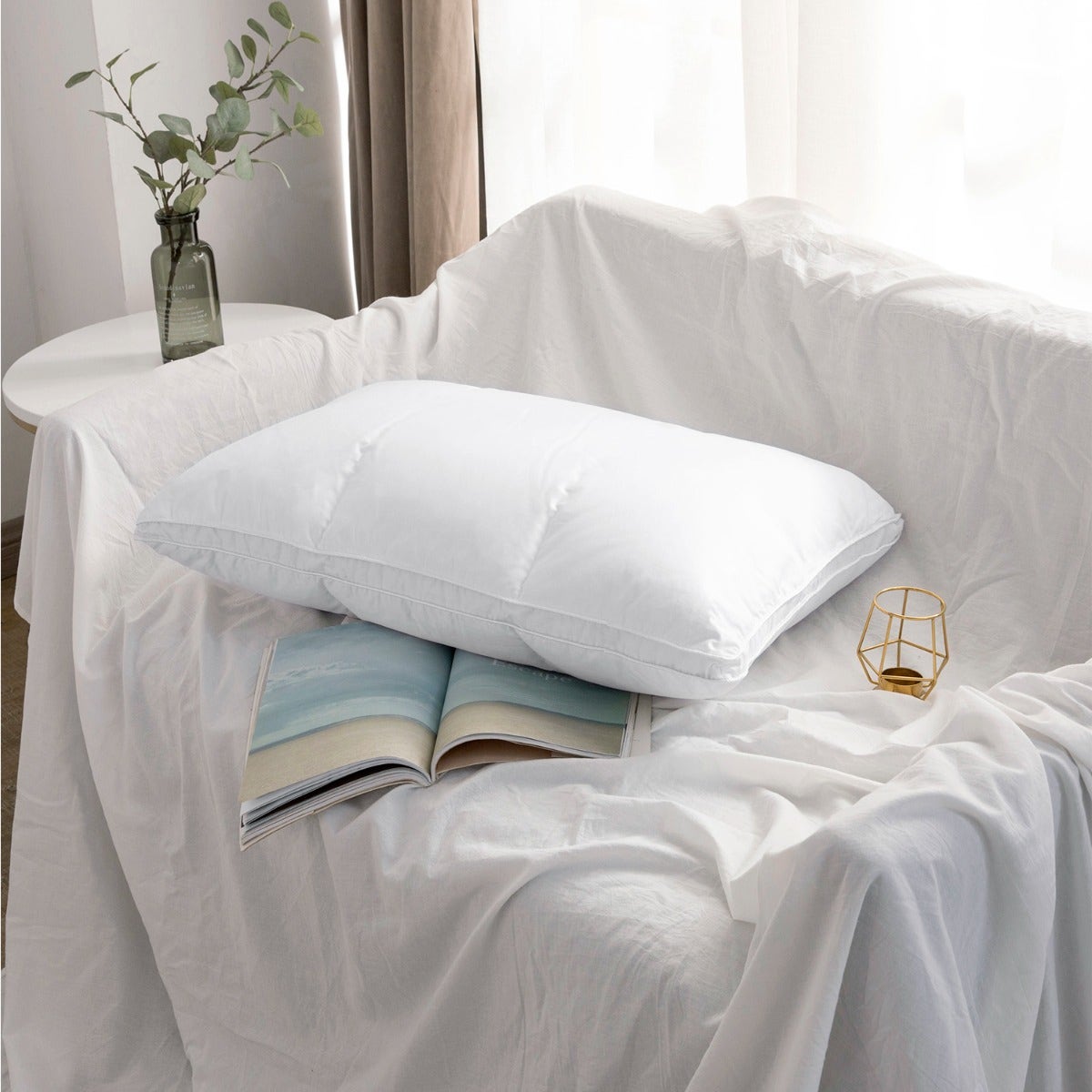 Royal Elite - White Goose Down Chamber Lock Pillow
