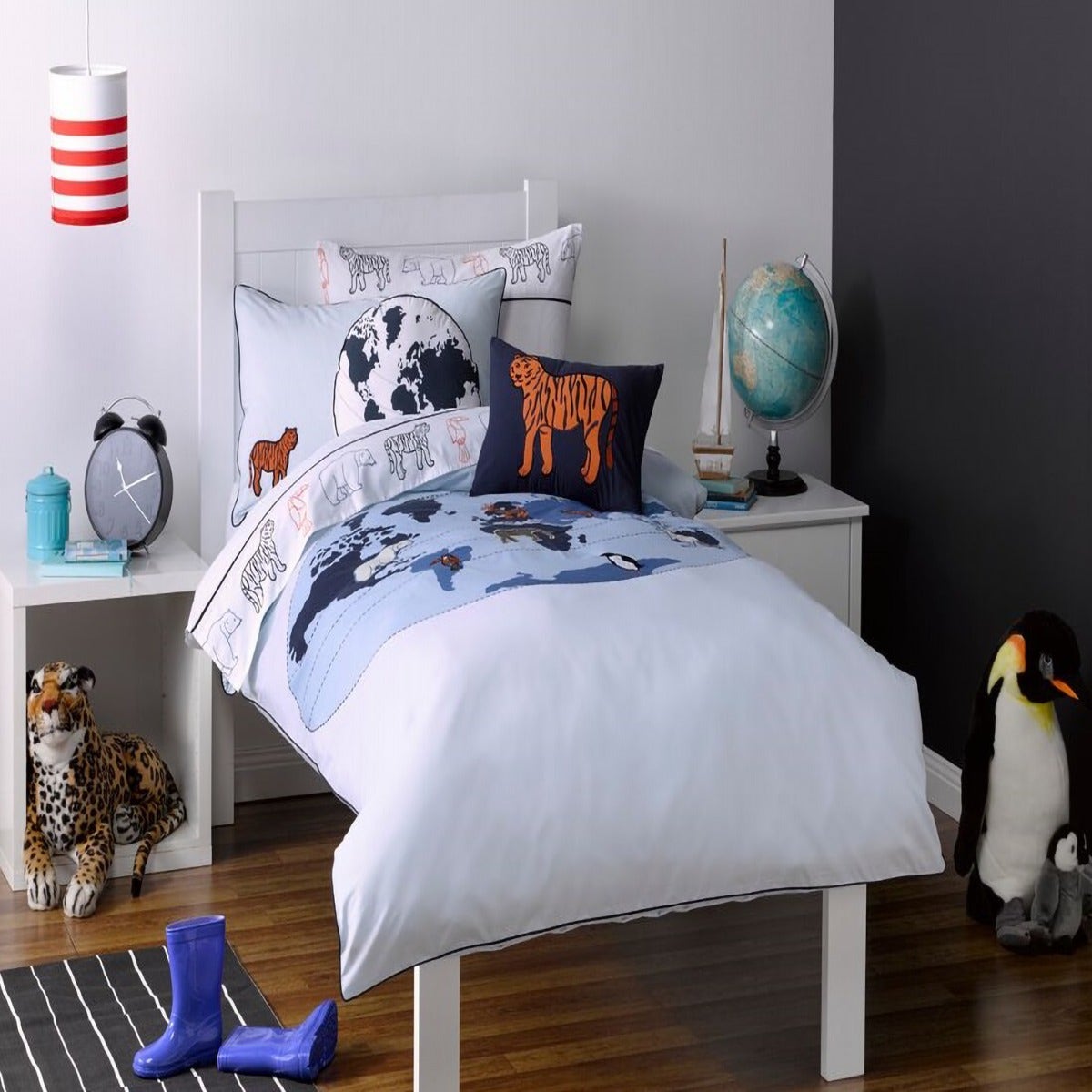 Animal Atlas Embroidered Duvet Cover Set