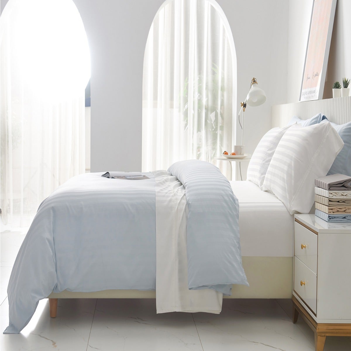 Maholi - Bamboo Stripe Duvet Cover Set
