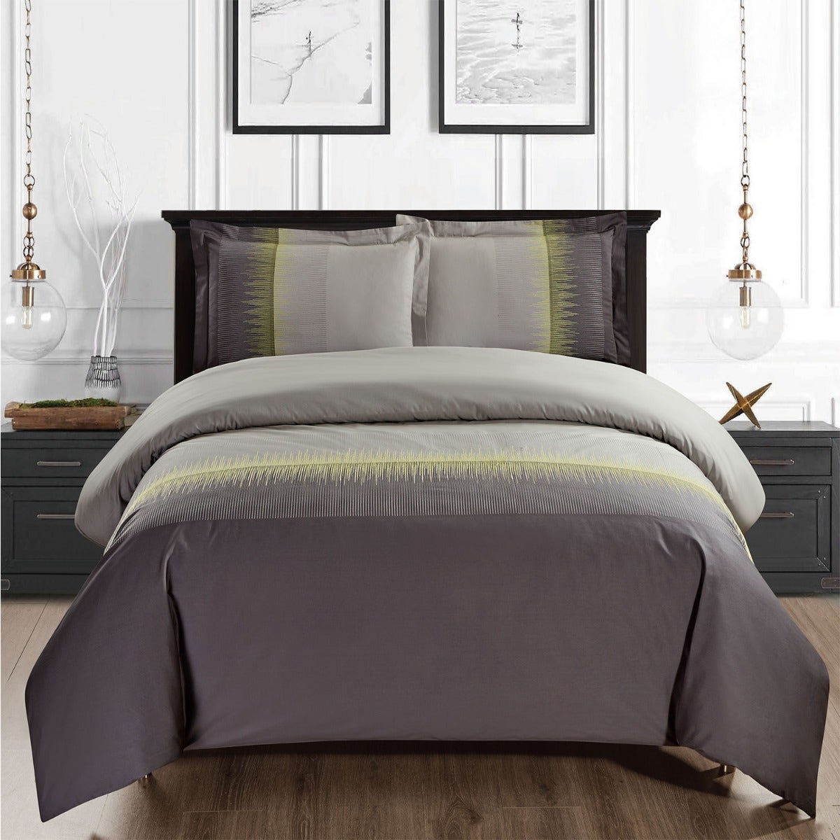 Northern Lights Embroidered Duvet Cover Set