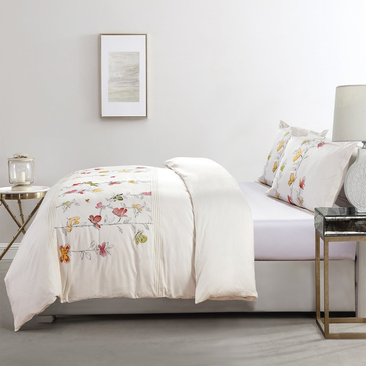 Spring Meadow Embroidered Duvet Cover Set