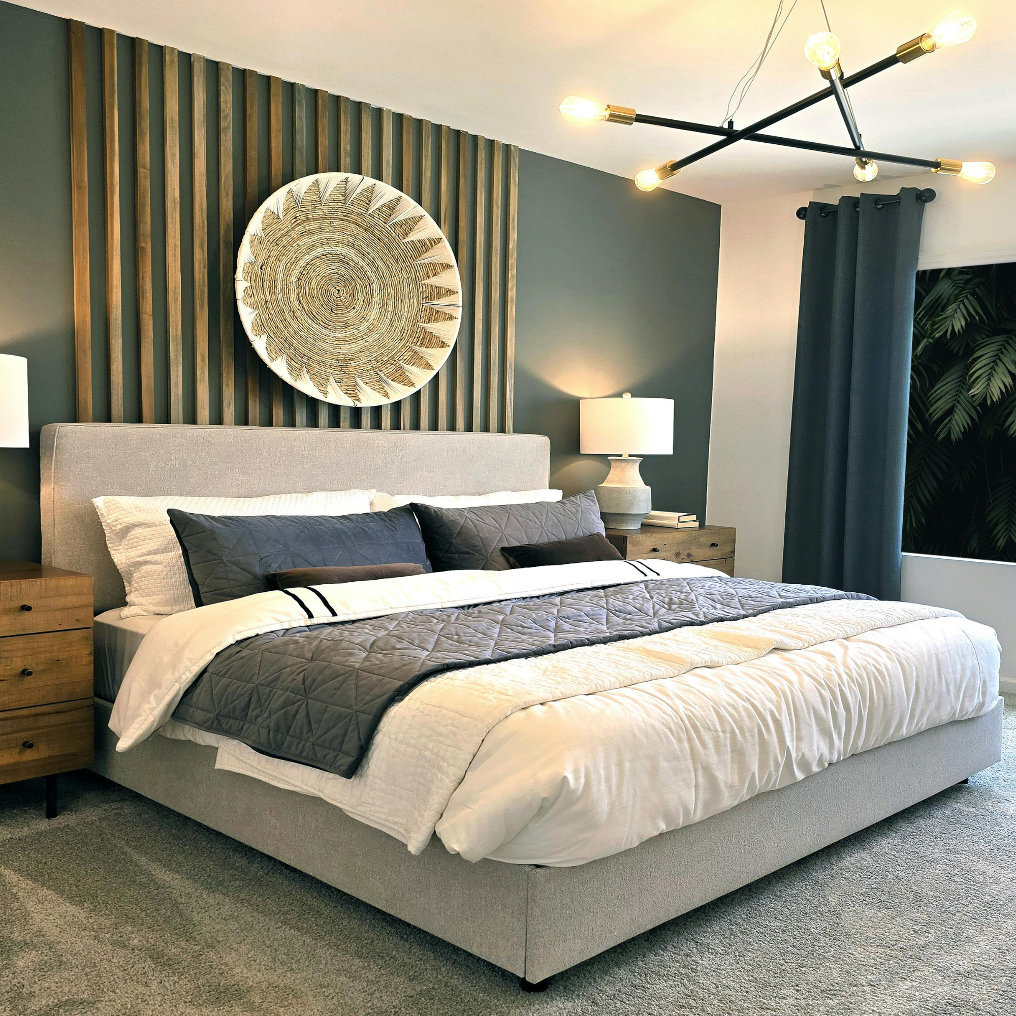 Bedroom with Royal Elite duvets in luxury comfort warmth cozy.