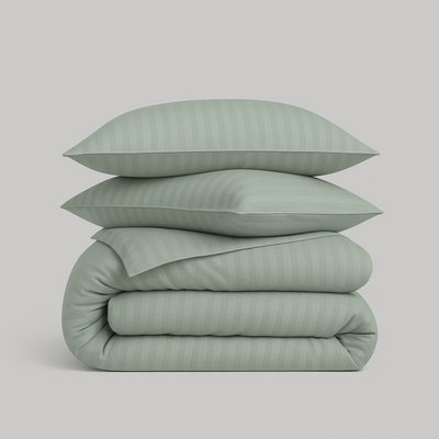 Damask Stripe Duvet Cover Set