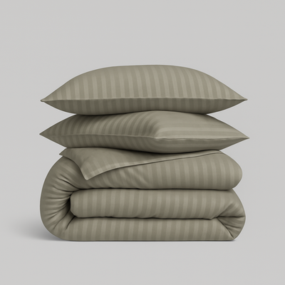 Damask Stripe Duvet Cover Set