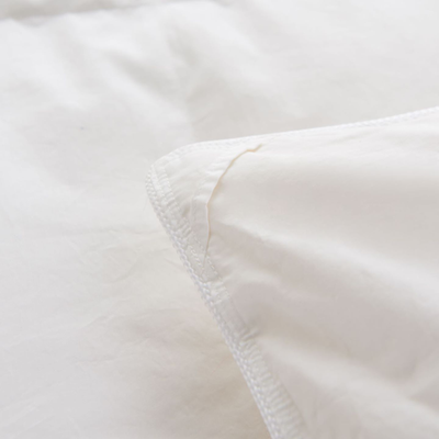400 thread count cotton sateen shell on Canadian Hutterite White Goose Down Duvet corner tab