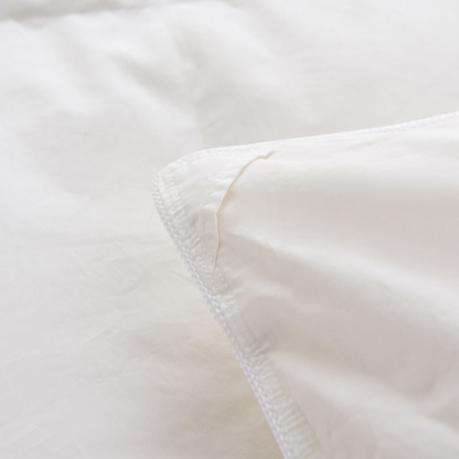 400 thread count cotton sateen shell on Canadian Hutterite White Goose Down Duvet corner tab