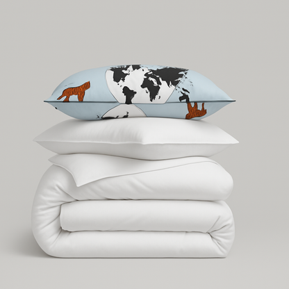 Animal Atlas Embroidered Duvet Cover Set