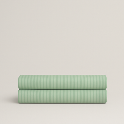 Damask Stripe Fitted Sheet (Celery)