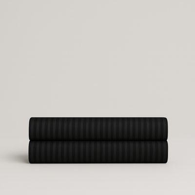 Damask Stripe Fitted Sheet (Black)