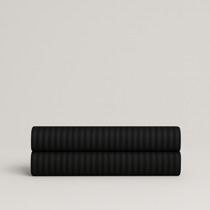 Damask Stripe Fitted Sheet (Black)