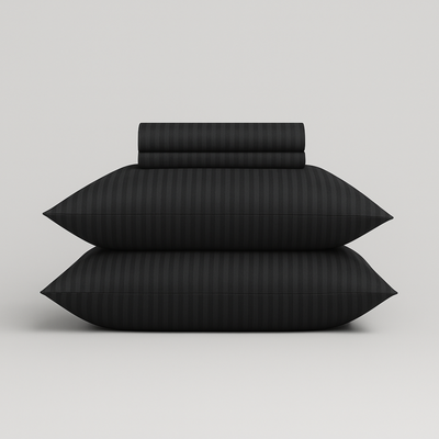 Damask Stripe Sheet Set (Black)