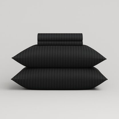 Damask Stripe Sheet Set (Black)