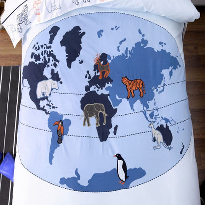 Maholi - Animal Atlas Embroidered Duvet Cover Set