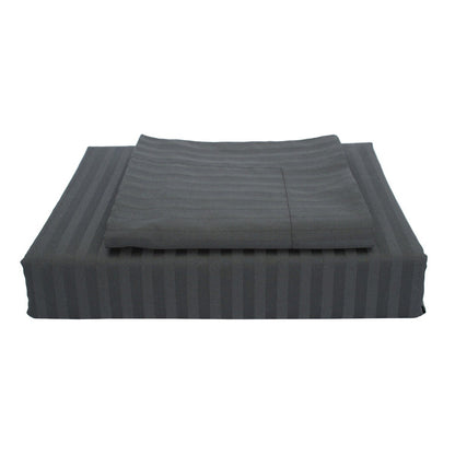 Maholi - Damask Stripe Sheet Set - Chocolate