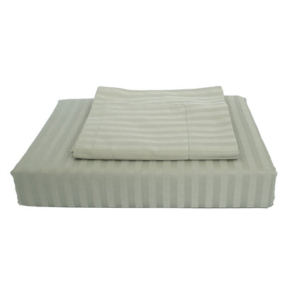 Maholi - Damask Stripe Sheet Set - Chocolate