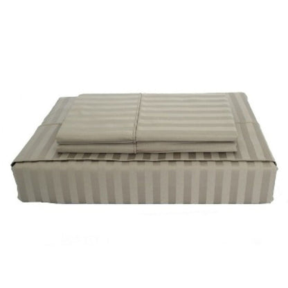 Maholi - Damask Stripe Sheet Set - Chocolate