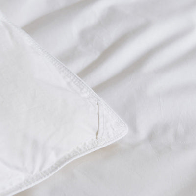 Close-up of one of four corner loops on the Royal Elite Feather Duvet for securing it inside a duvet cover.