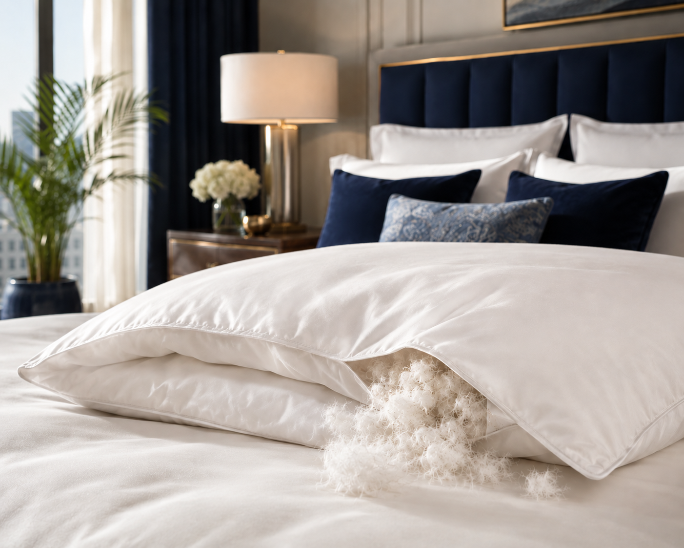 Royal Elite Canadian Hutterite White Goose Down Duvet handcrafted in Canada with premium hutterite white goose down and a soft 400 thread count cotton shell. This Hutterite duvet is made in Canada.